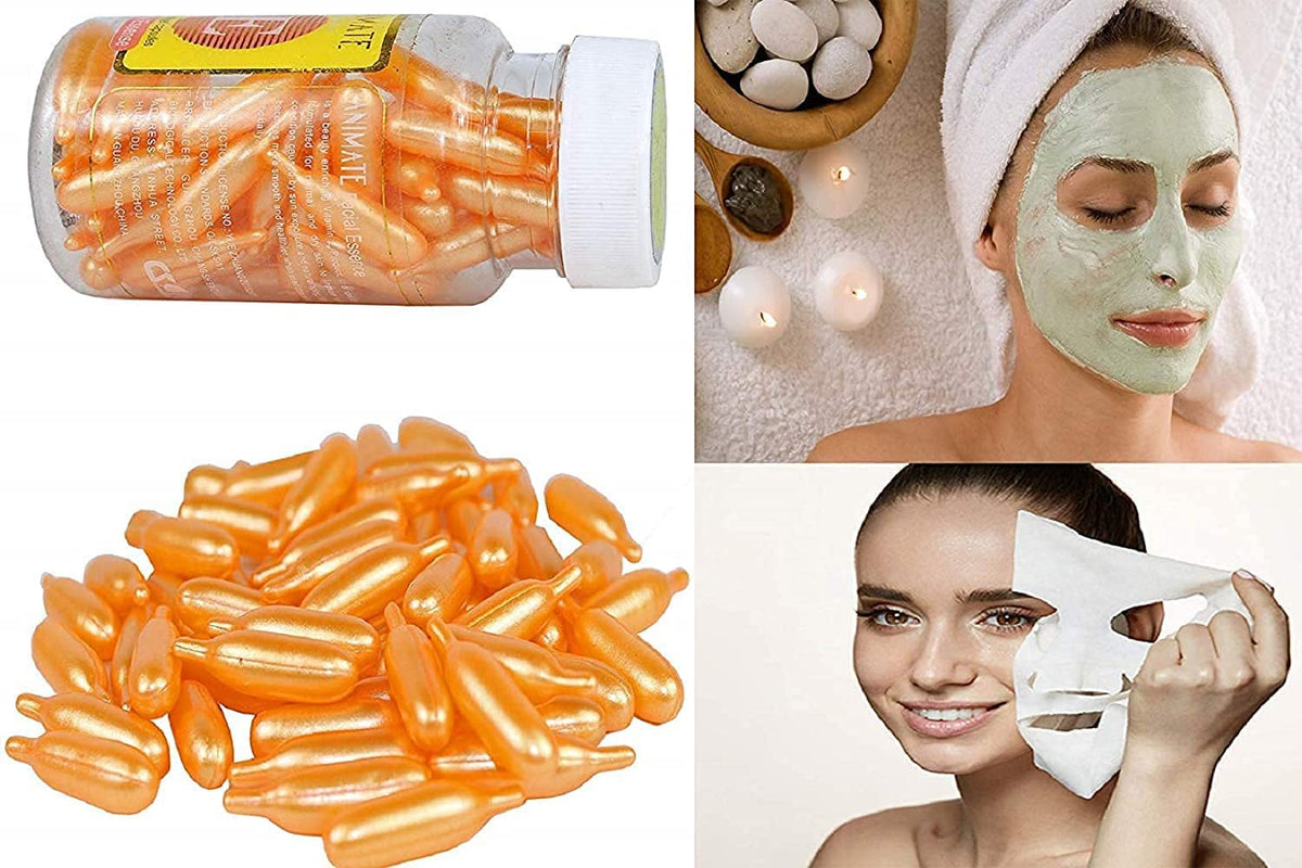 Anti-ageing Aloe Vera and Vitamin E Anti Wrinkle Serum, Spot Acne, Moisturising Cream Essence Facial Face Care Oil, 60 Soft Gel Capsules - görsel 2