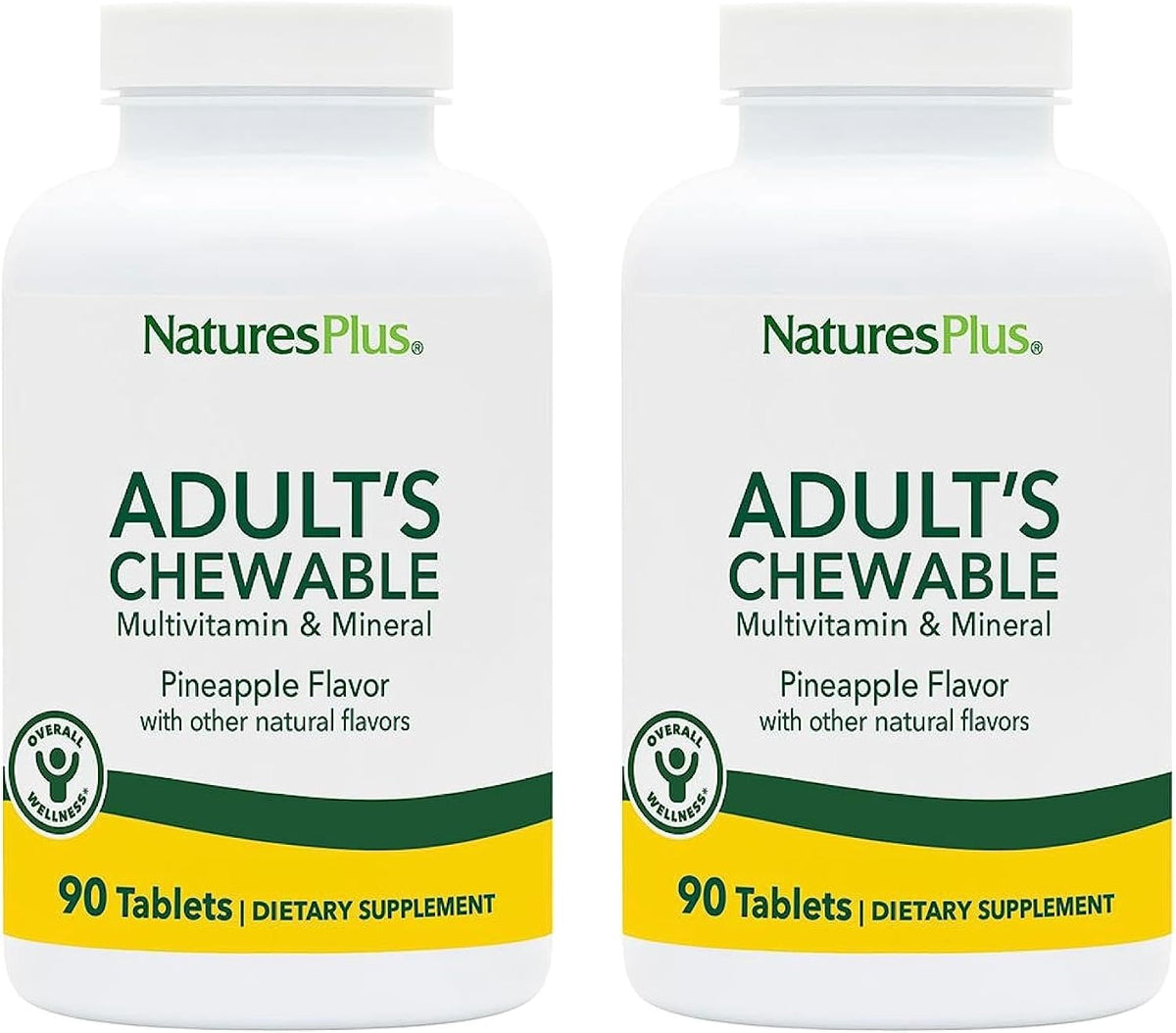 NaturesPlus Adult's Chewable Multivitamin & Mineral Supplement - Pineapple Flavour - 180 Tablets - görsel 7