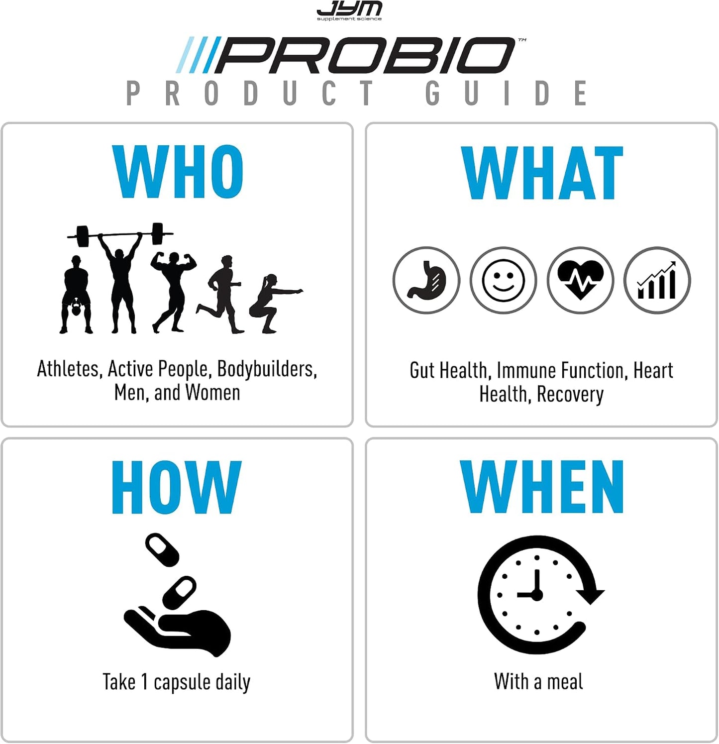 JYM ProBio Performance Probiotic - 30 Billion CFU, 11 Strains, Delayed-Release Vegetarian Capsules - görsel 3