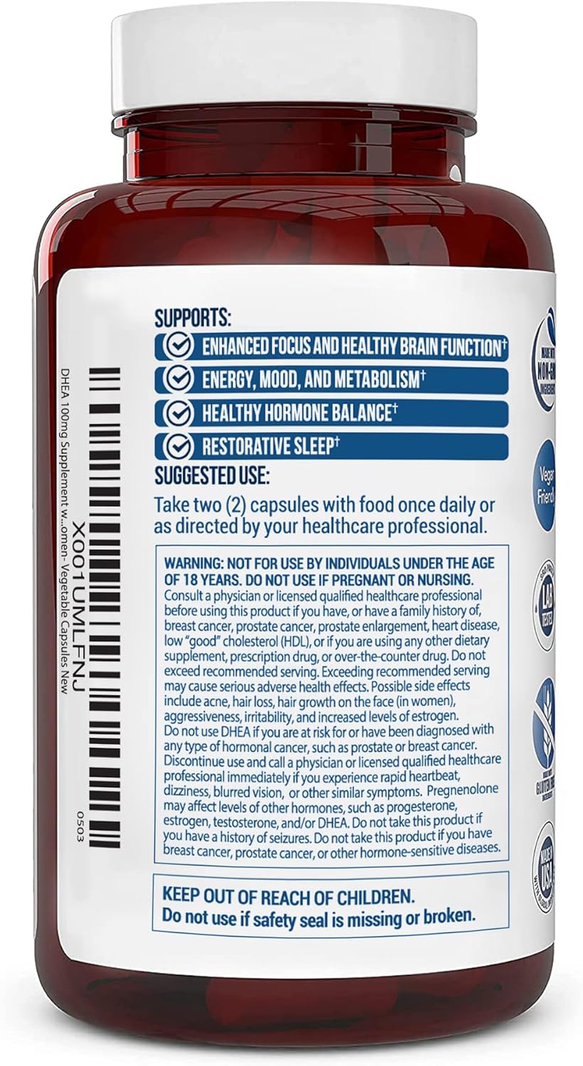 Truevantage DHEA 100mg + Pregnenolone 60mg - Hormone Support Supplement - görsel 4