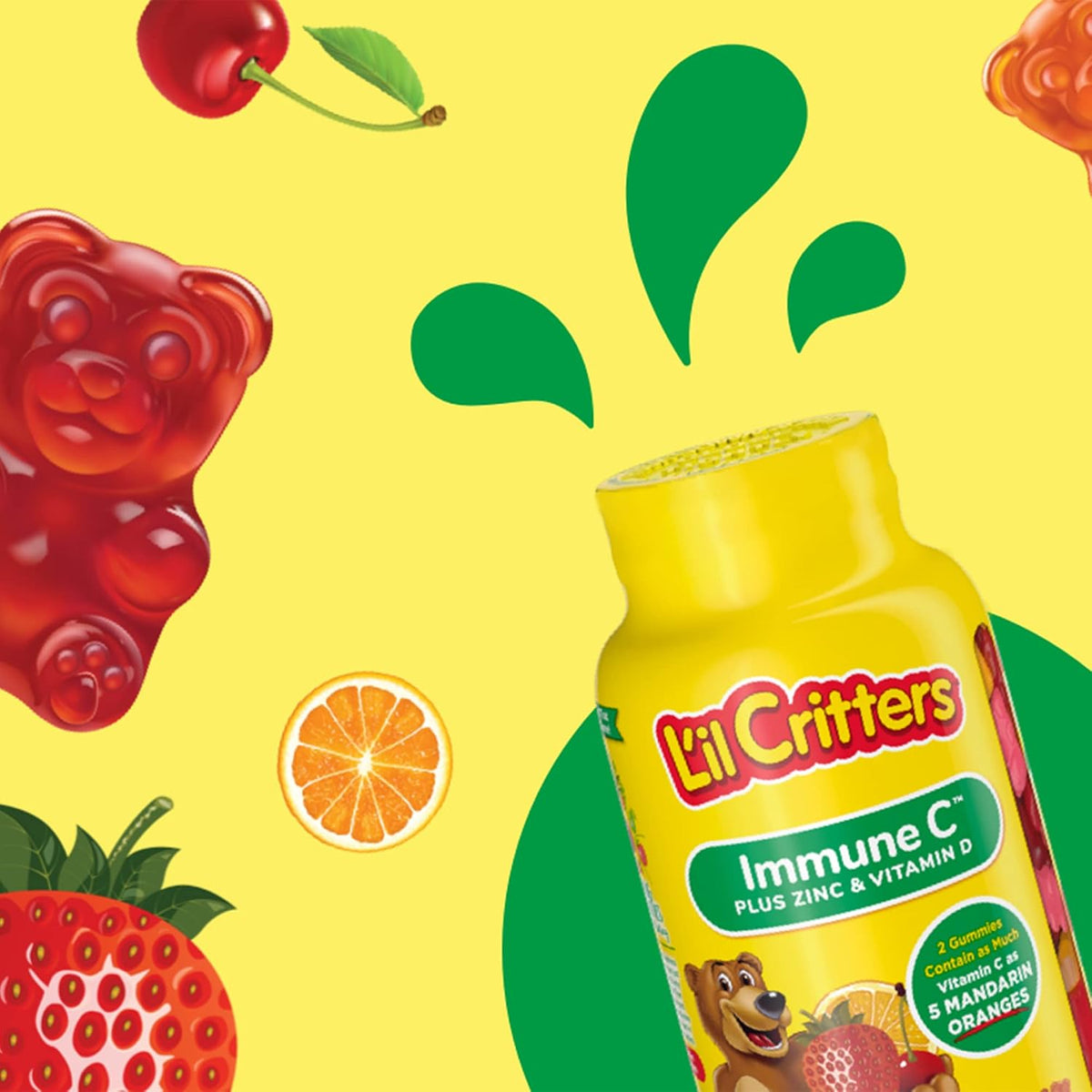 L'il Critters Gummies Immune C Plus Zinc and Vitamin D – 60 Count - görsel 2