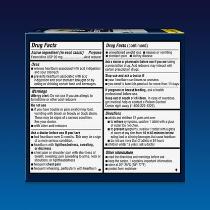 Zantac 360 Maximum Strength Tablets, 50 Tablets, Heartburn Relief, 20 mg