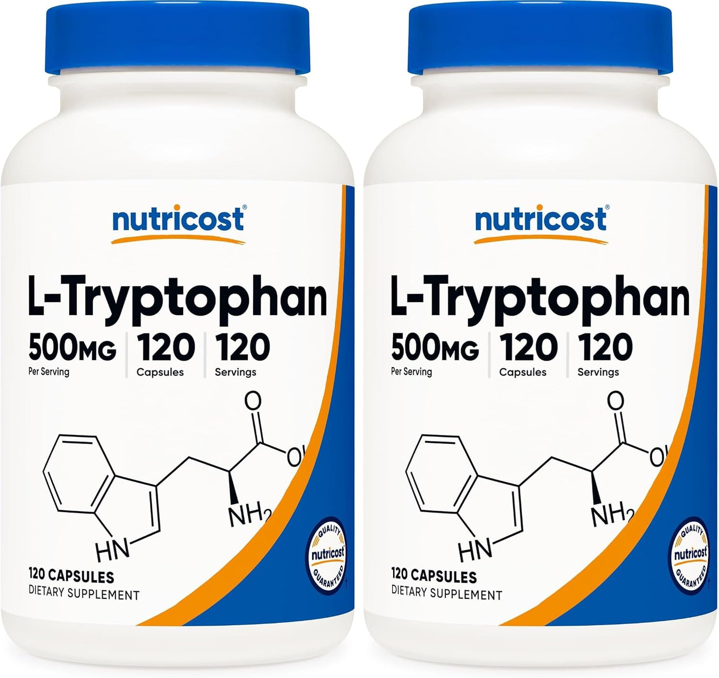 Nutricost L-Tryptophan 500mg, 120 Capsules - with BioPerine, Gluten-Free, Non-GMO - görsel 10