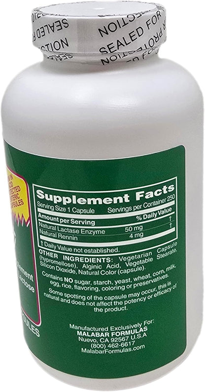 Malabar Super Milk Digestant - 250 Capsules