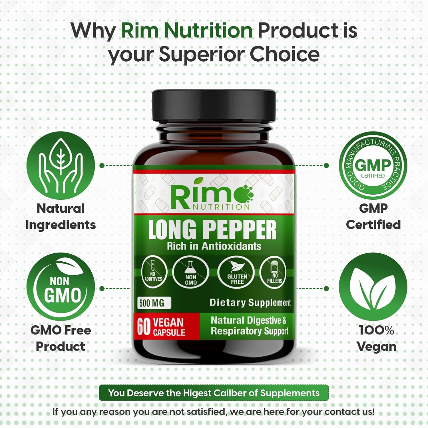 Long Pepper 60 Vegan Capsules – with Piperlongumine (500mg) - görsel 3