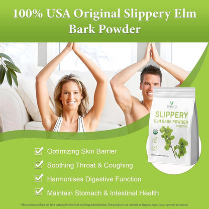 Organic Slippery Elm Bark Powder – 454 g – Pure Inner Bark, Vegan, Gluten-free