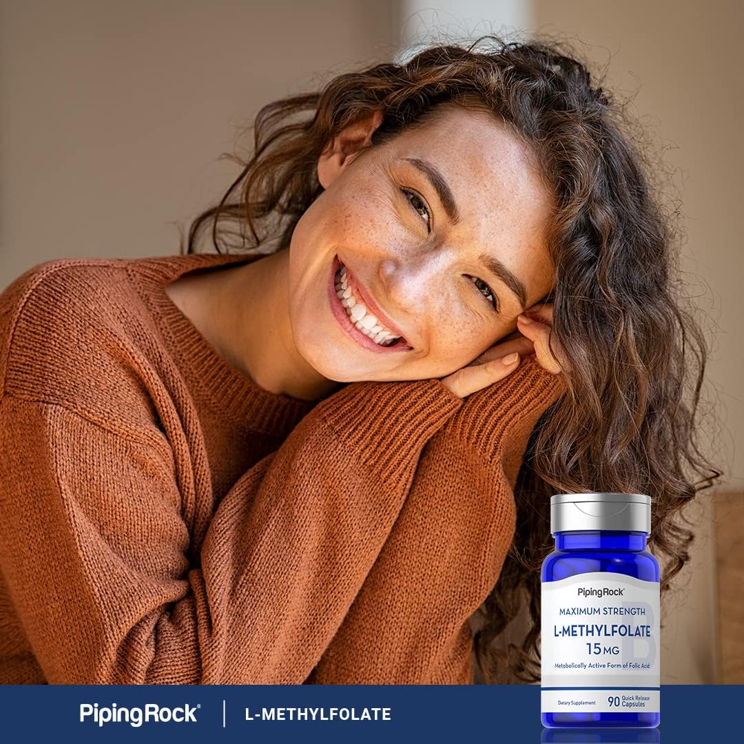 Piping Rock L-Methylfolate 15 mg | 90 Capsules | Maximum Strength | Bioactive Folate Supplement | Non-GMO, Gluten-free - görsel 6