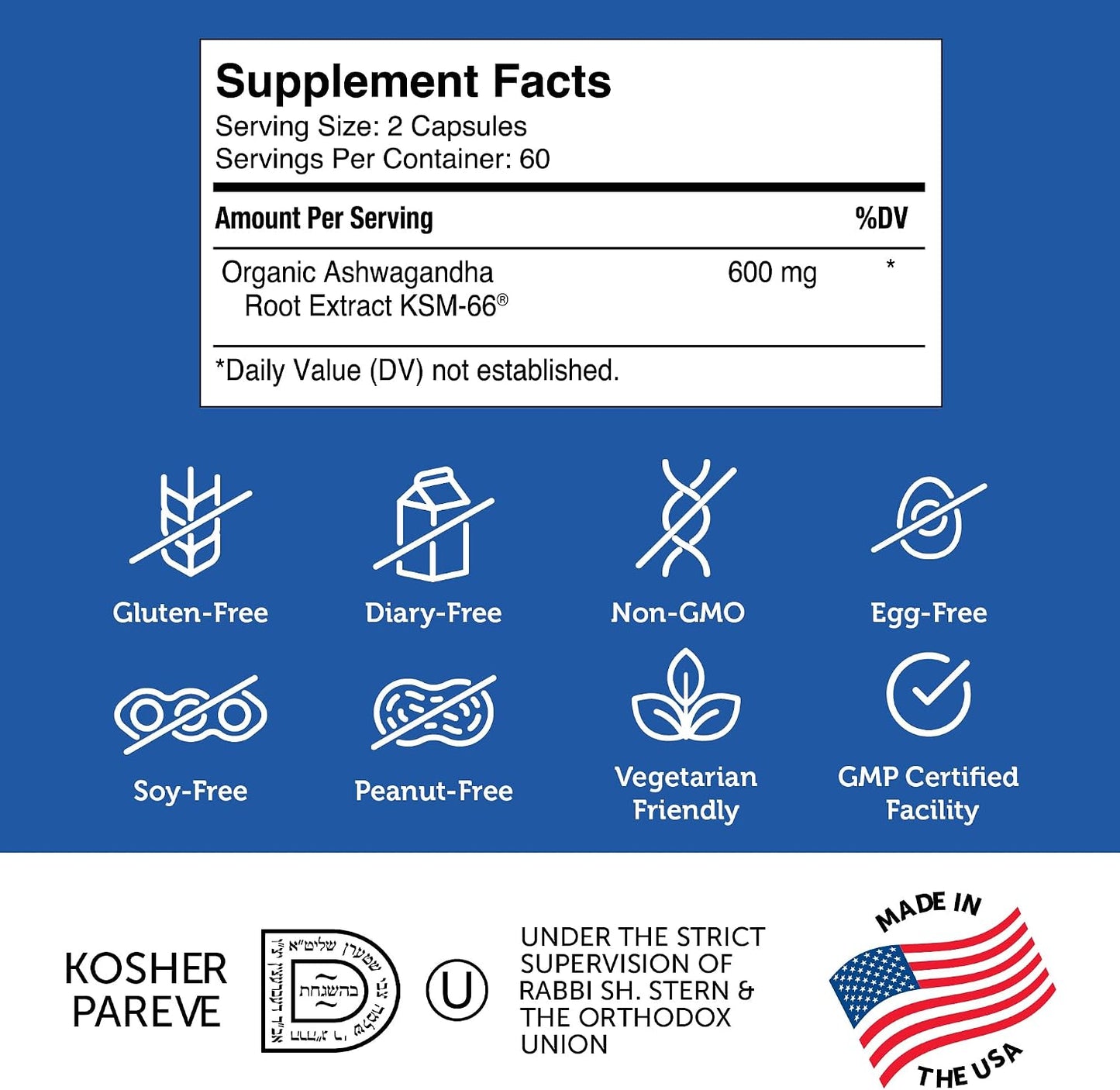 Zahler Ashwagandha Capsules, KSM-66 600mg, Stress and Relaxation Support, Kosher, 60 Capsules - görsel 5
