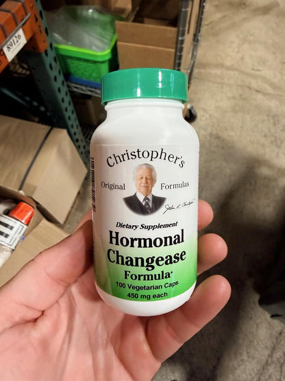 Christopher's Original Formulae Hormonal Changease Formula – Herbal Menopause Support, 100 Vegetarian Capsules