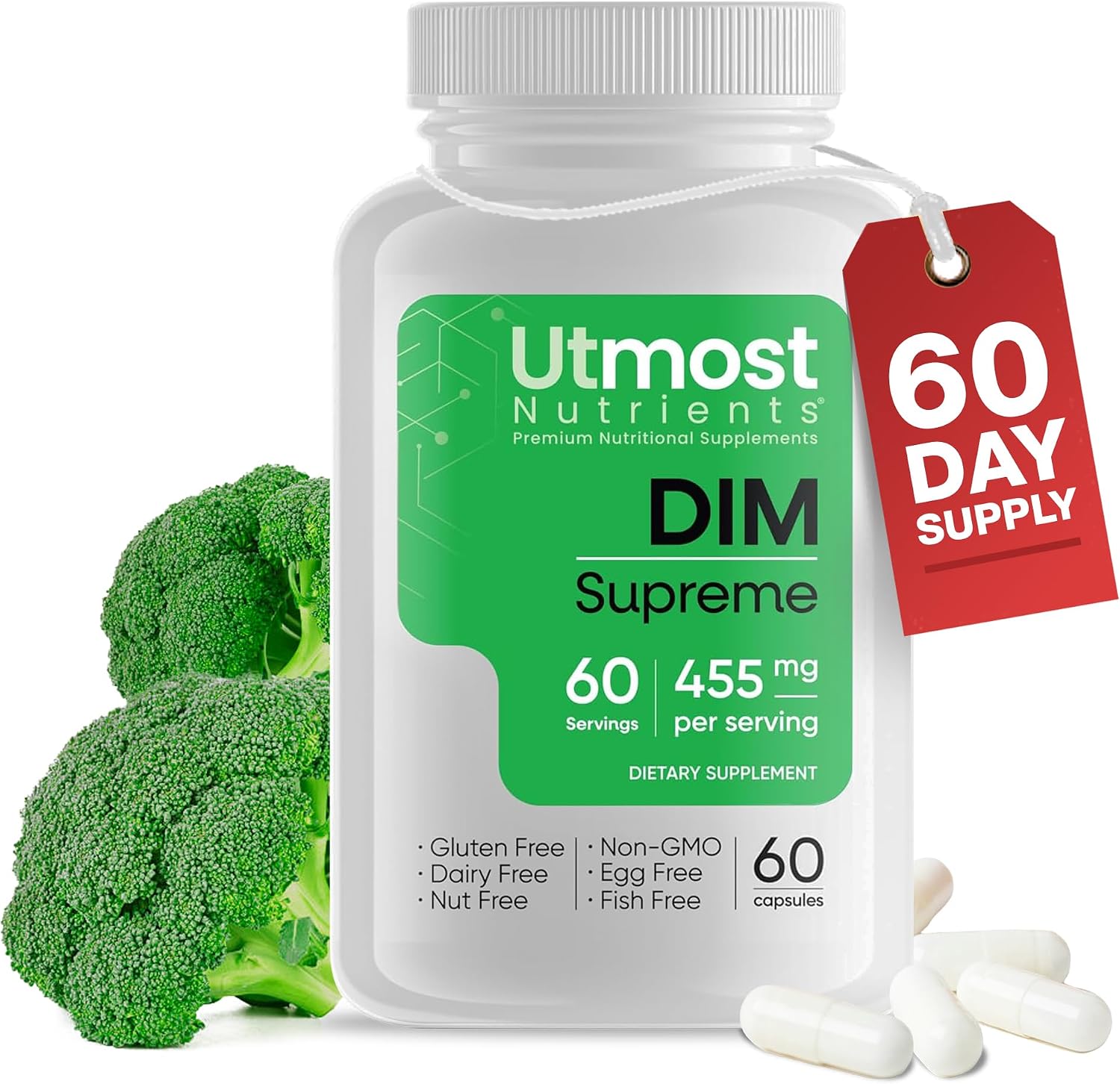 Utmost Nutrients DIM Supplement – 455 mg | Oestrogen Regulation & Acne Support - görsel 1