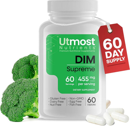 Utmost Nutrients DIM Supplement – 455 mg | Oestrogen Regulation & Acne Support