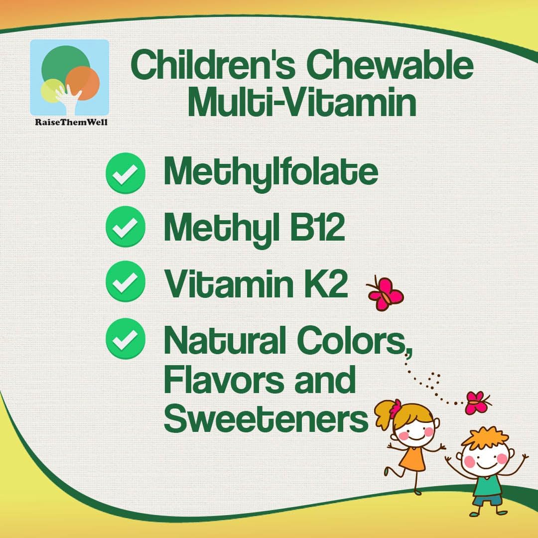 Raise Them Well Tasty Chewable Kids Multivitamin, All-Natural Colours, Flavours & Sweeteners, Strawberry - görsel 4