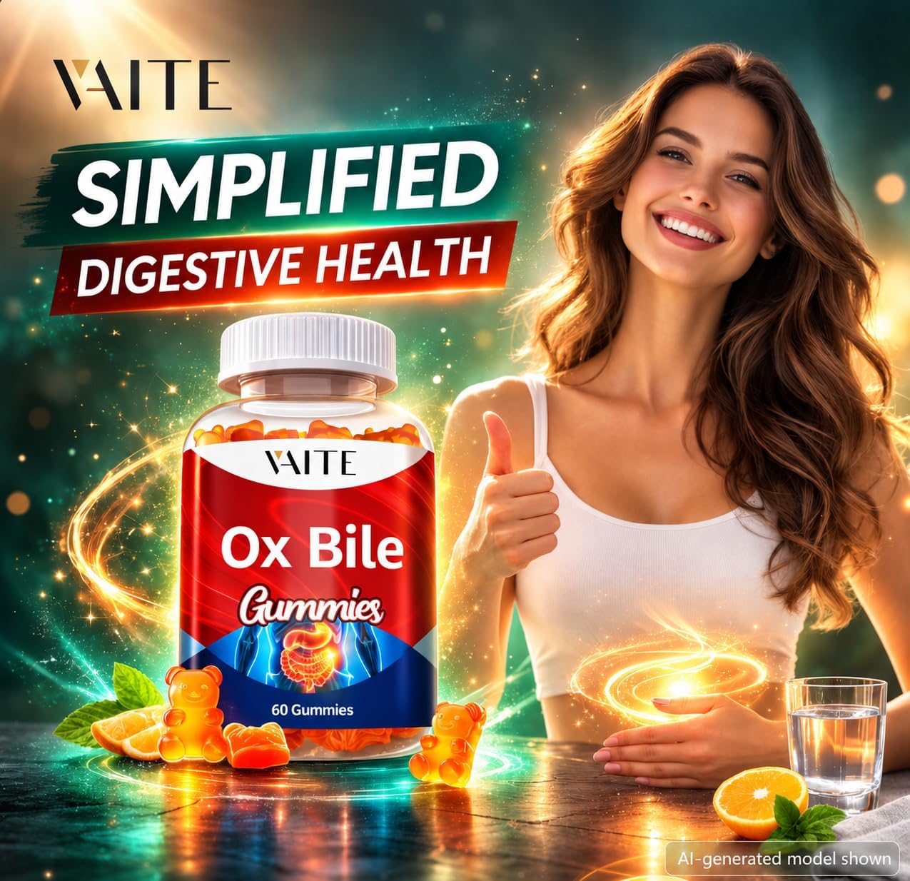 VAITE Ox Bile Gummies – 500mg Digestive Support – 60 Gummies - görsel 6