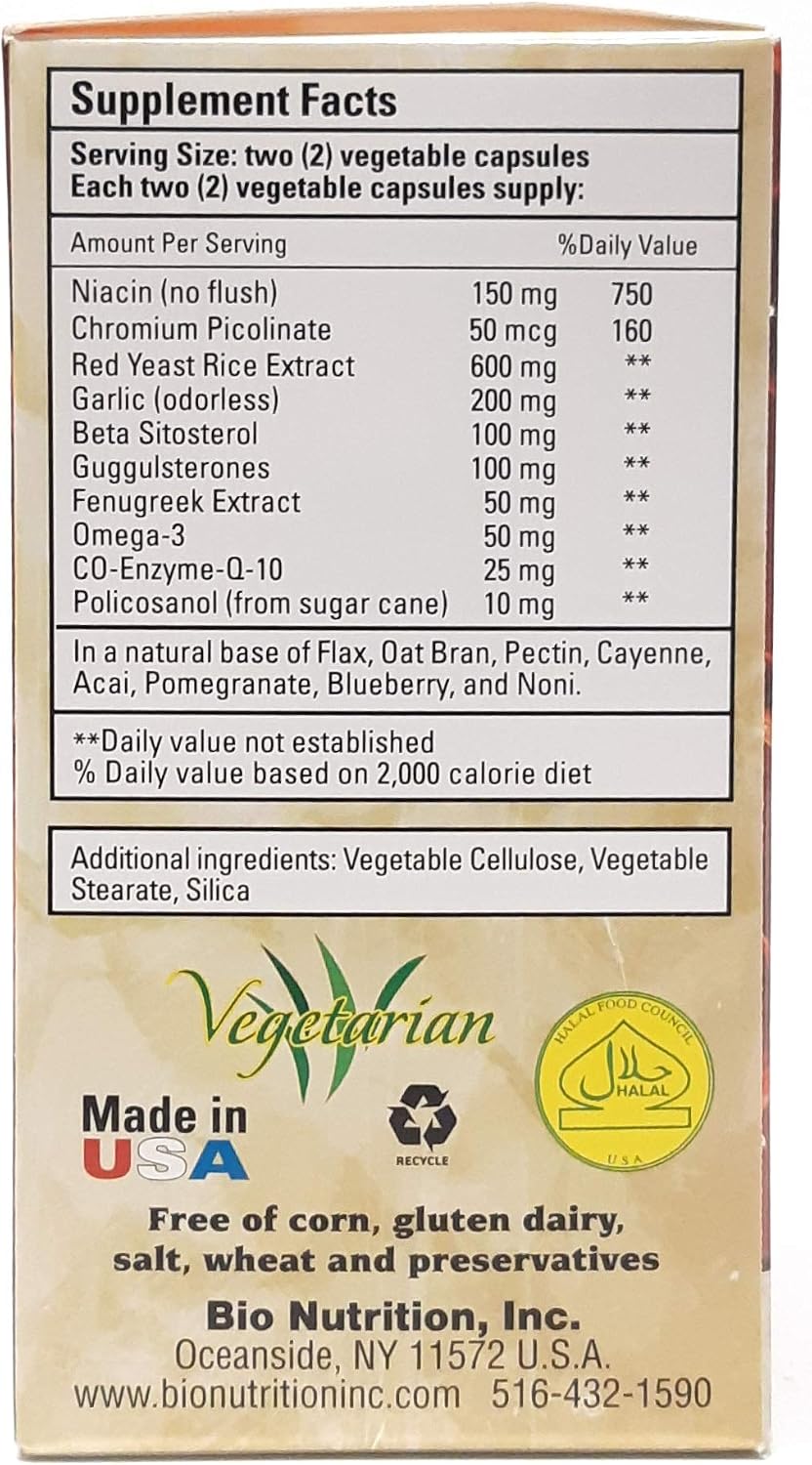 Bio Nutrition Cholesterol Wellness - 60 Vegetable Capsules (2-Pack) - görsel 2