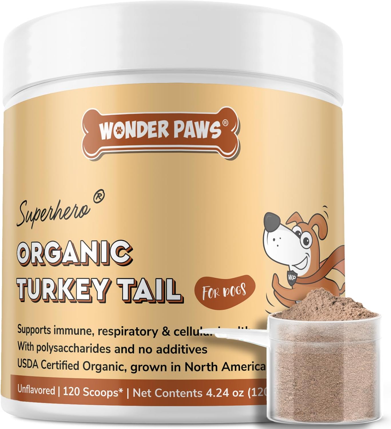 Wonder Paws Organic Turkey Tail Mushroom for Dogs – Immune Support Powder with Beta Glucans, 60 g - görsel 9