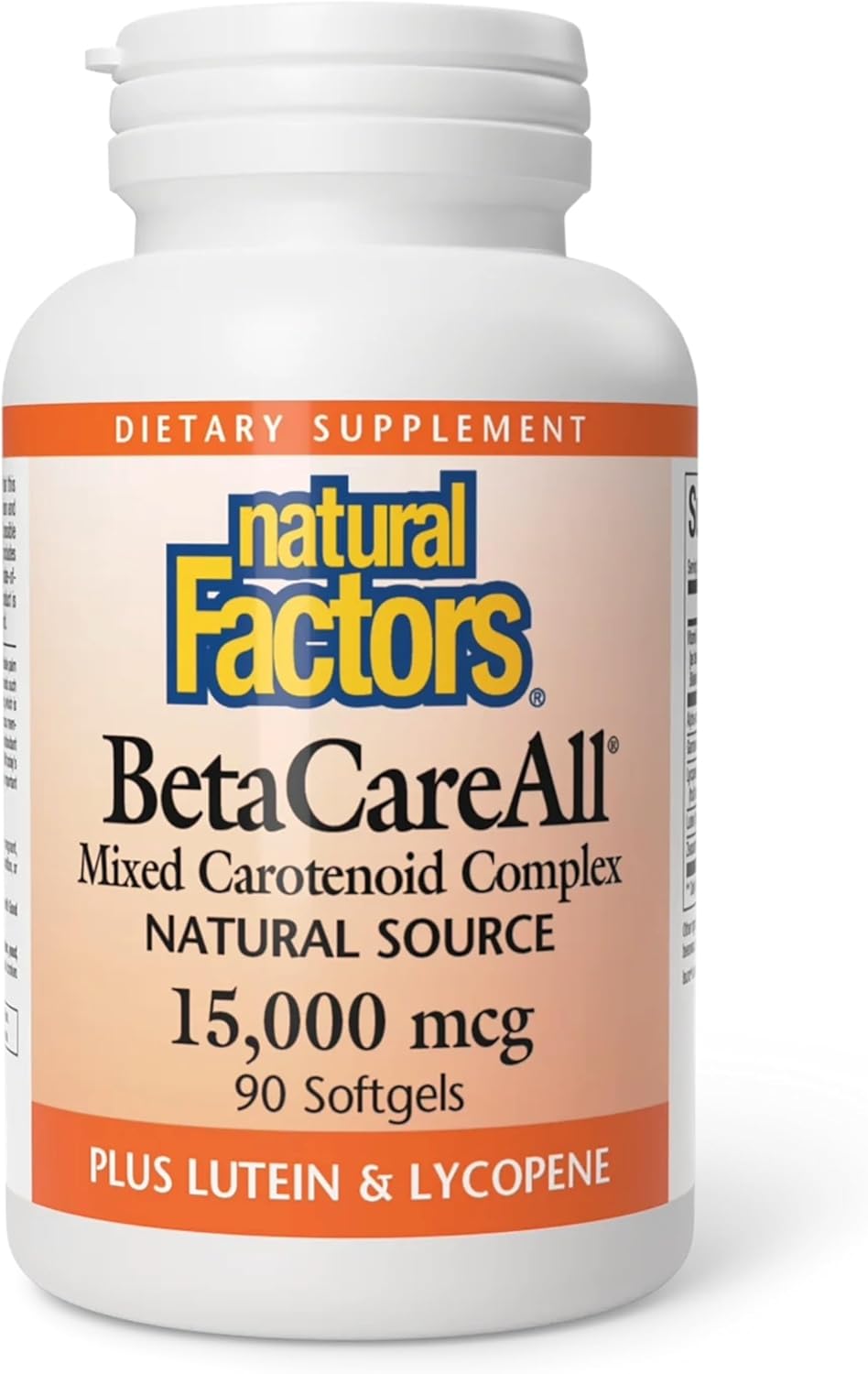 Natural Factors BetaCareAll 15,000 mcg - Mixed Carotenoid Food Supplement - 90 Softgels - görsel 1
