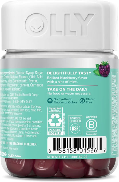 OLLY Flawless Complexion Gummy, Skin Support with Vitamins A, E & Zinc, Chewable Supplement, Berry Flavour, 50 Gummies