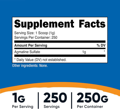 Nutricost Pure Agmatine Sulphate Powder - 250 Grammes