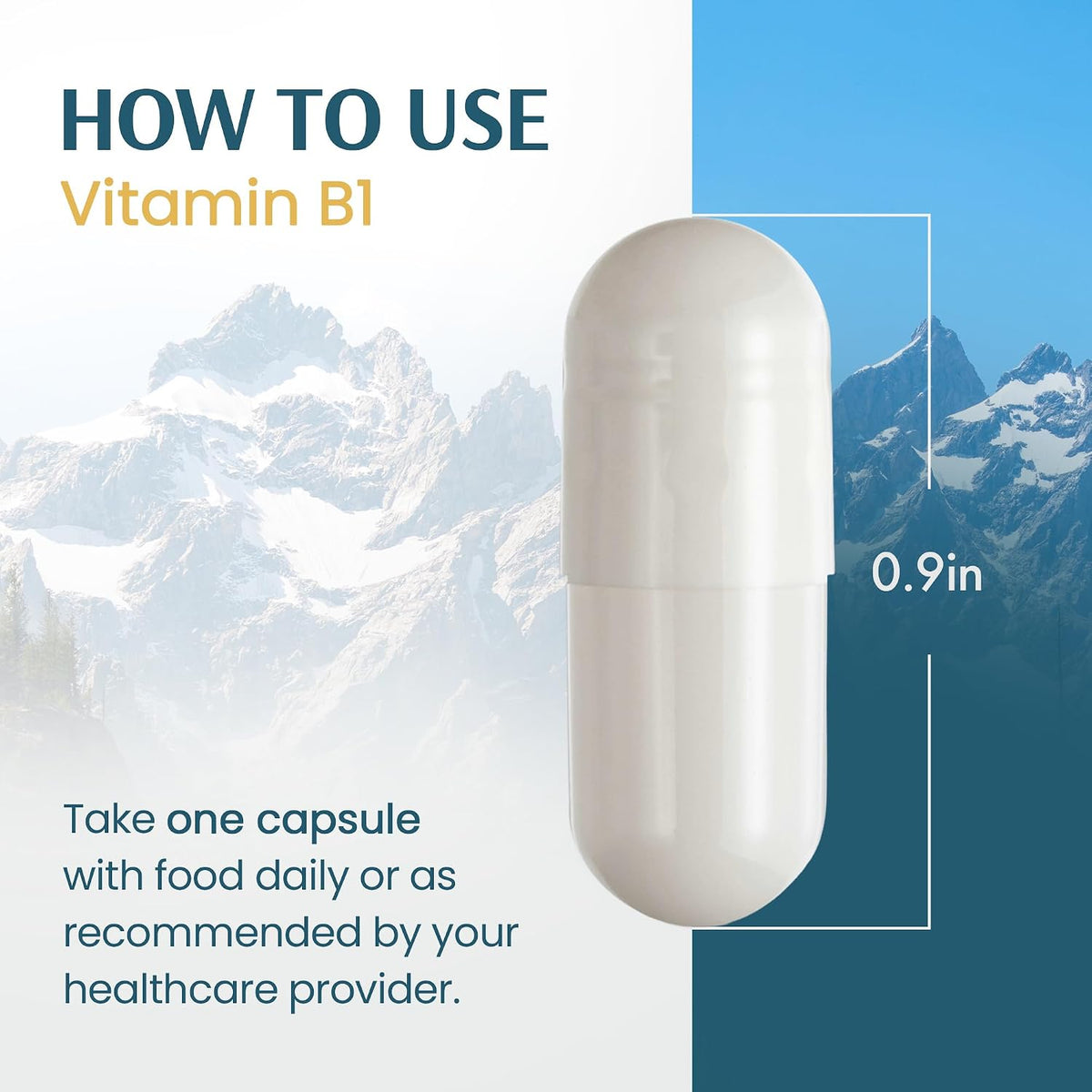 Vykee Nutrition Vitamin B1 (Thiamine) Capsules – 500 mg, 120 Count - görsel 5