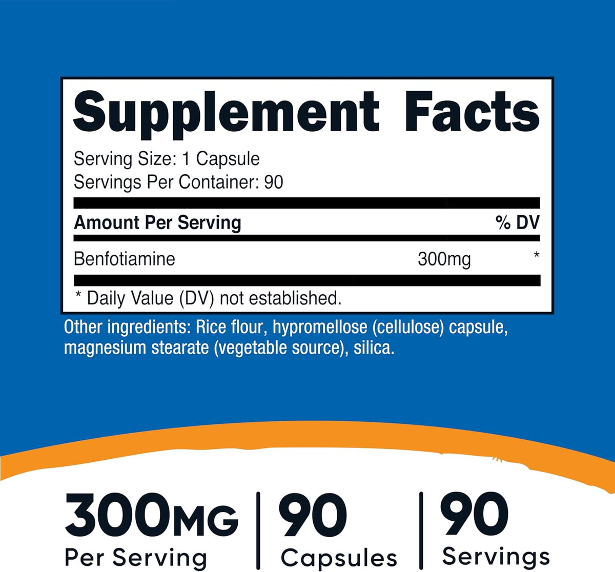 Nutricost Benfotiamine 300mg, 90 Capsules - Fat-Soluble Vitamin B1 Supplement - görsel 2