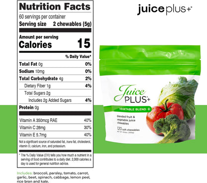 JuicePlus+ Fruit & Vegetable Blend Soft Chews – 4-Month Supply