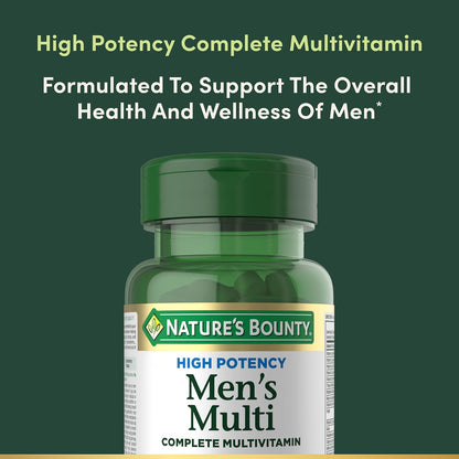 Nature’s Bounty High Potency Men’s Complete Multivitamin, Daily Men’s Health Vitamin for Heart Health and Immune Support, Men's Multivitamin for Strong Bones, Overall Health and Wellbeing, 100 Capsules