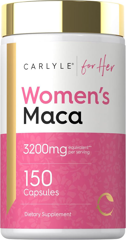 Carlyle Maca Root Capsules for Women | 150 Capsules | Non-GM, Gluten-free Supplement | For Her