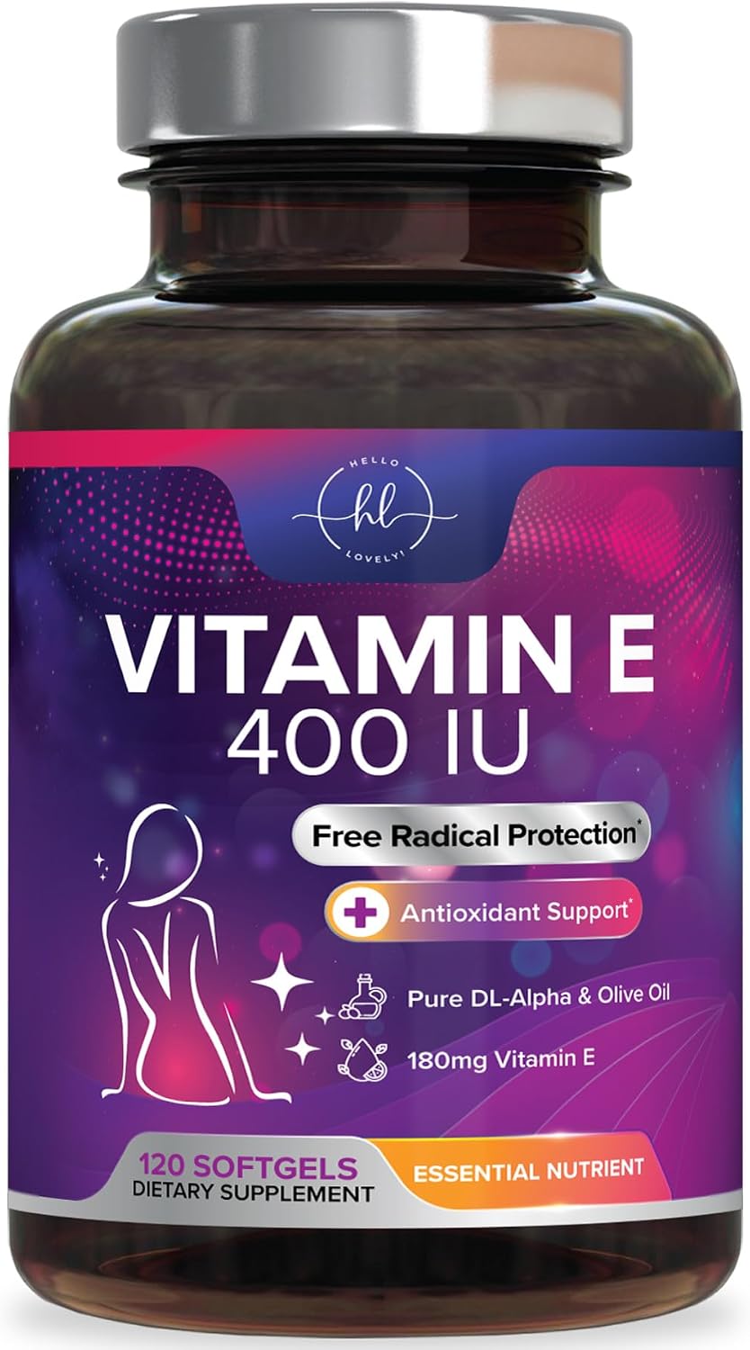 Hello Lovely! Vitamin E 180 mg Soft gel capsules - Immune Function & Antioxidant Support - 120 Soft gel capsules - görsel 1