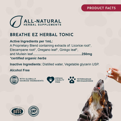 Breathe EZ Herbal Supplement for Dogs & Cats, 30 ml