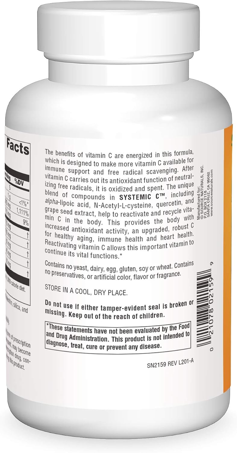 Source Naturals Systemic C, 500 mg - 240 Capsules - görsel 2