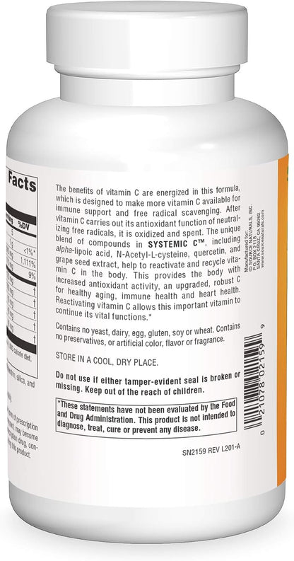 Source Naturals Systemic C, 500 mg - 240 Capsules