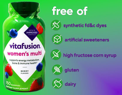 Vitafusion Women's Complete Multivitamin Gummies, Mixed Berry Flavour, 150 Gummies (3 Pack)