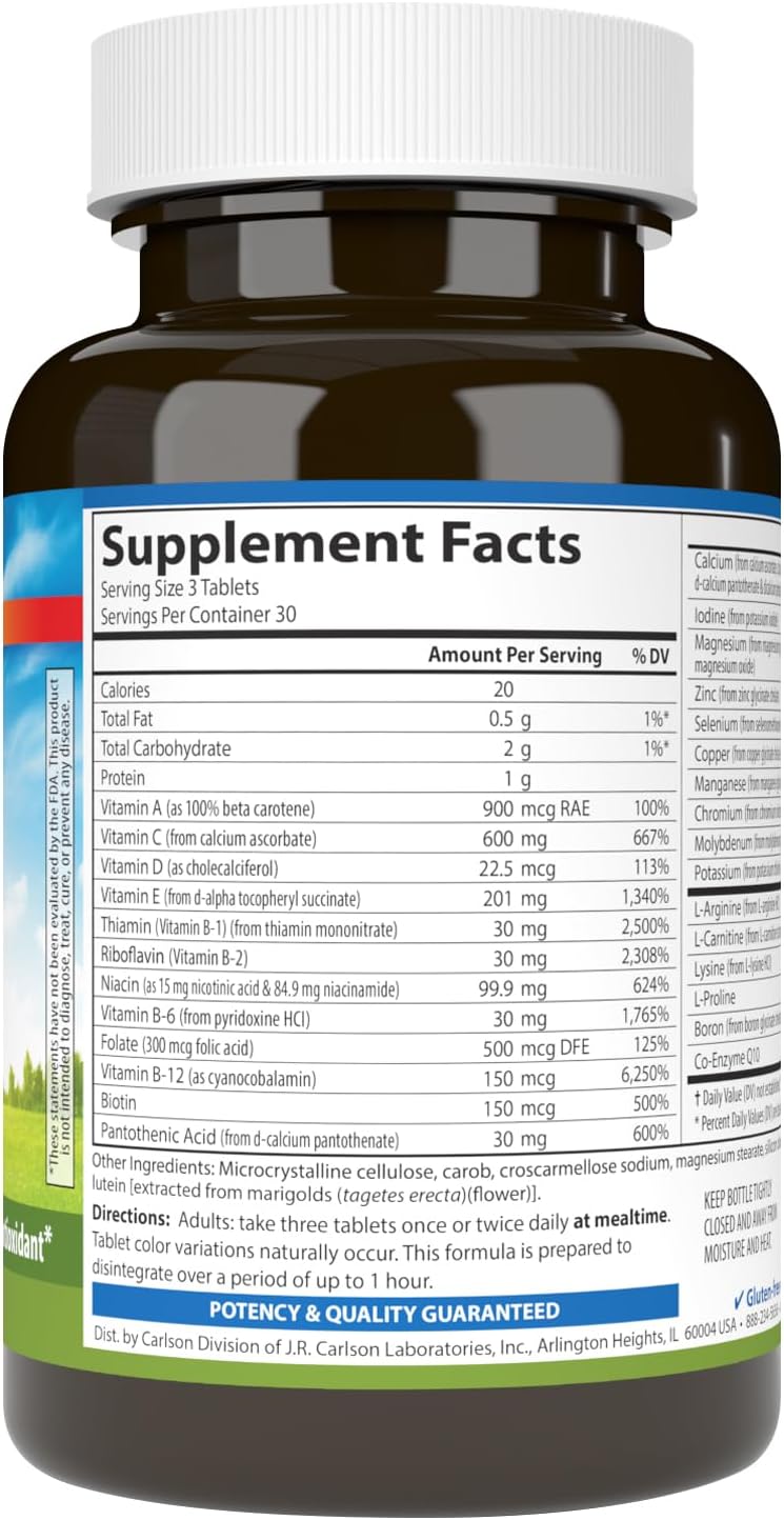 Carlson - Cardio Complete, Advanced Multivitamin, Heart Health, Circulatory Support, 90 Tablets - görsel 2