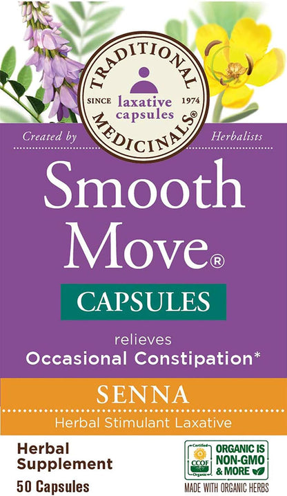 Traditional Medicinals Smooth Move Senna Capsules, 50 Capsules