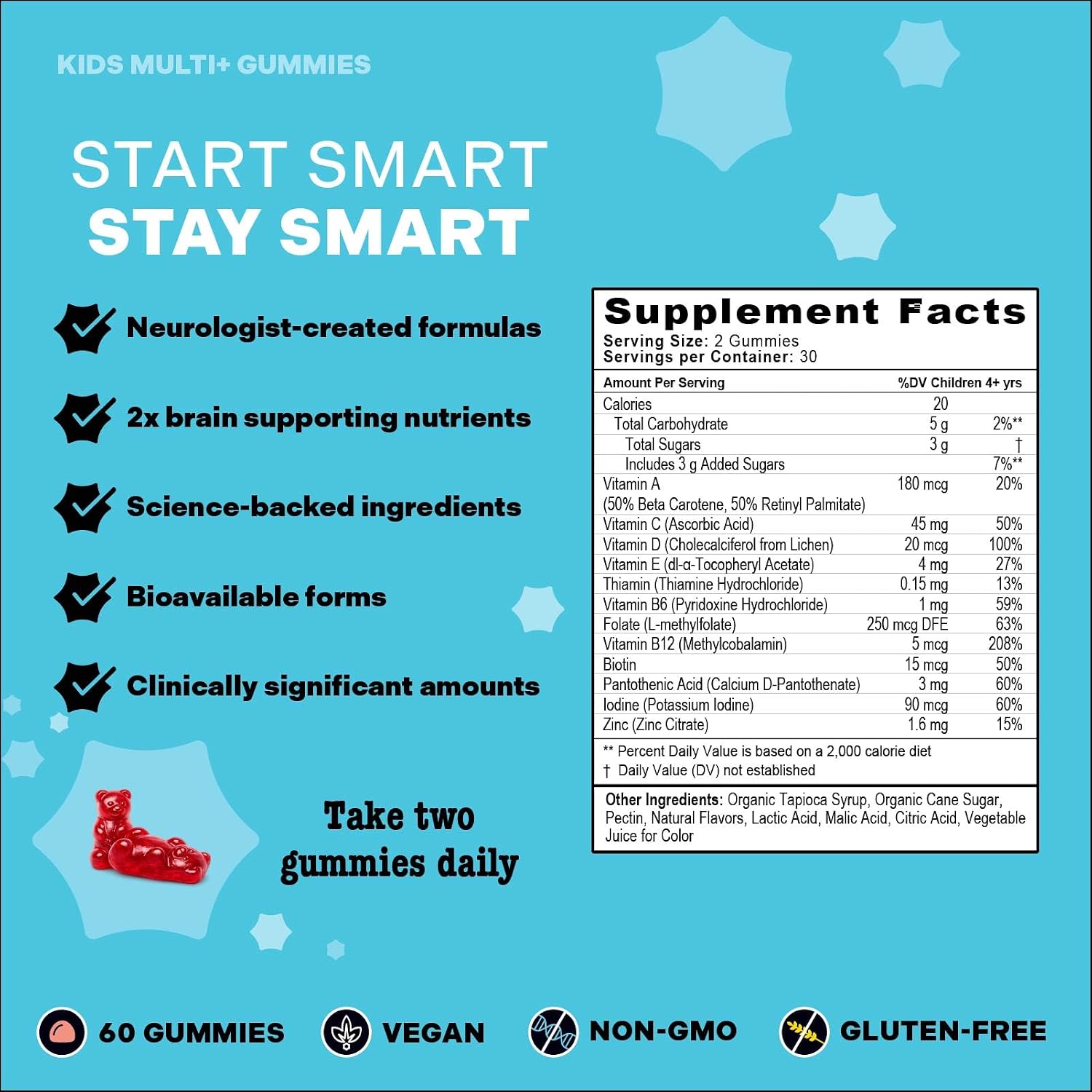 Mama Bird Kids Multi+ Gummies | Natural Raspberry | Methylated B Vitamins | 30 Servings - görsel 4