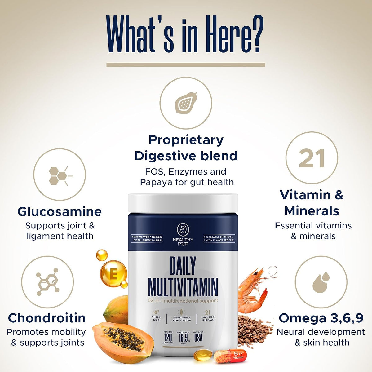 Healthy Pup Multi Max Dog Multivitamin Supplement – 120 Soft Chews - görsel 3