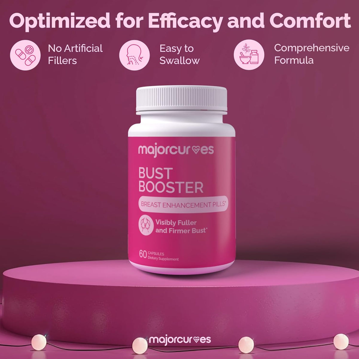 Bust Booster Breast Enhancement Pills – Natural Supplement for Breast Fullness, Firmness, Curvy Silhouette, and Cleavage Volume – Made in the USA - görsel 3