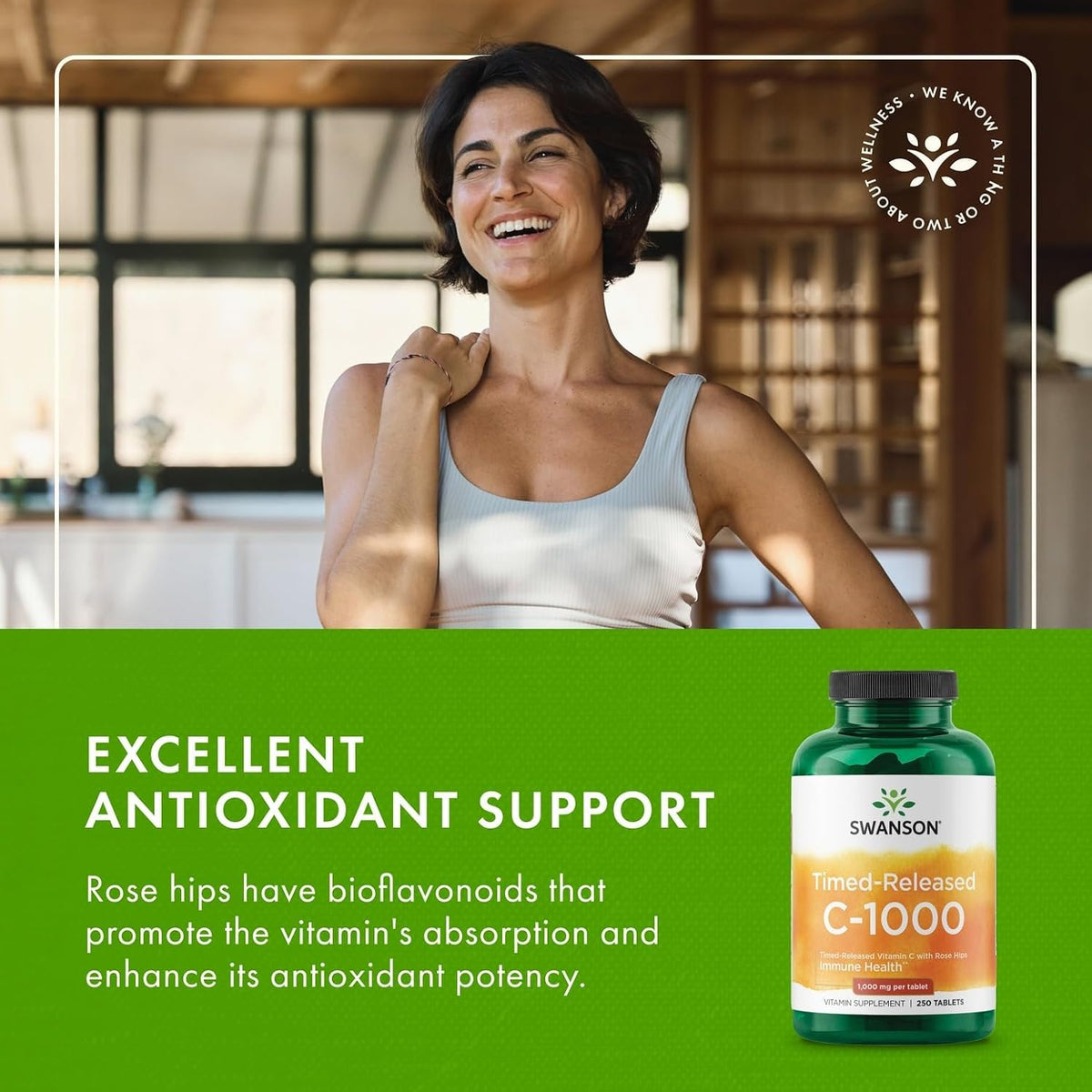 Swanson Timed-Release Vitamin C with Rose Hips - 1000 mg, 250 Tablets - görsel 6