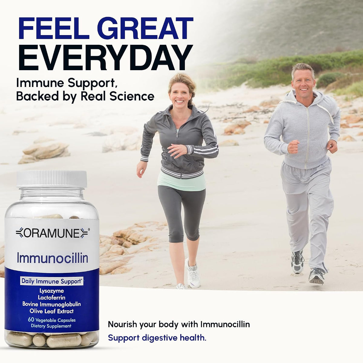 ImmunoCillin Immune Support Supplement with Lactoferrin, Lysozyme, Bovine Immunoglobulin & Olive Leaf Extract – Supports Immune Defence, Promotes Cellular Health for Adults – 60 Capsules - görsel 7