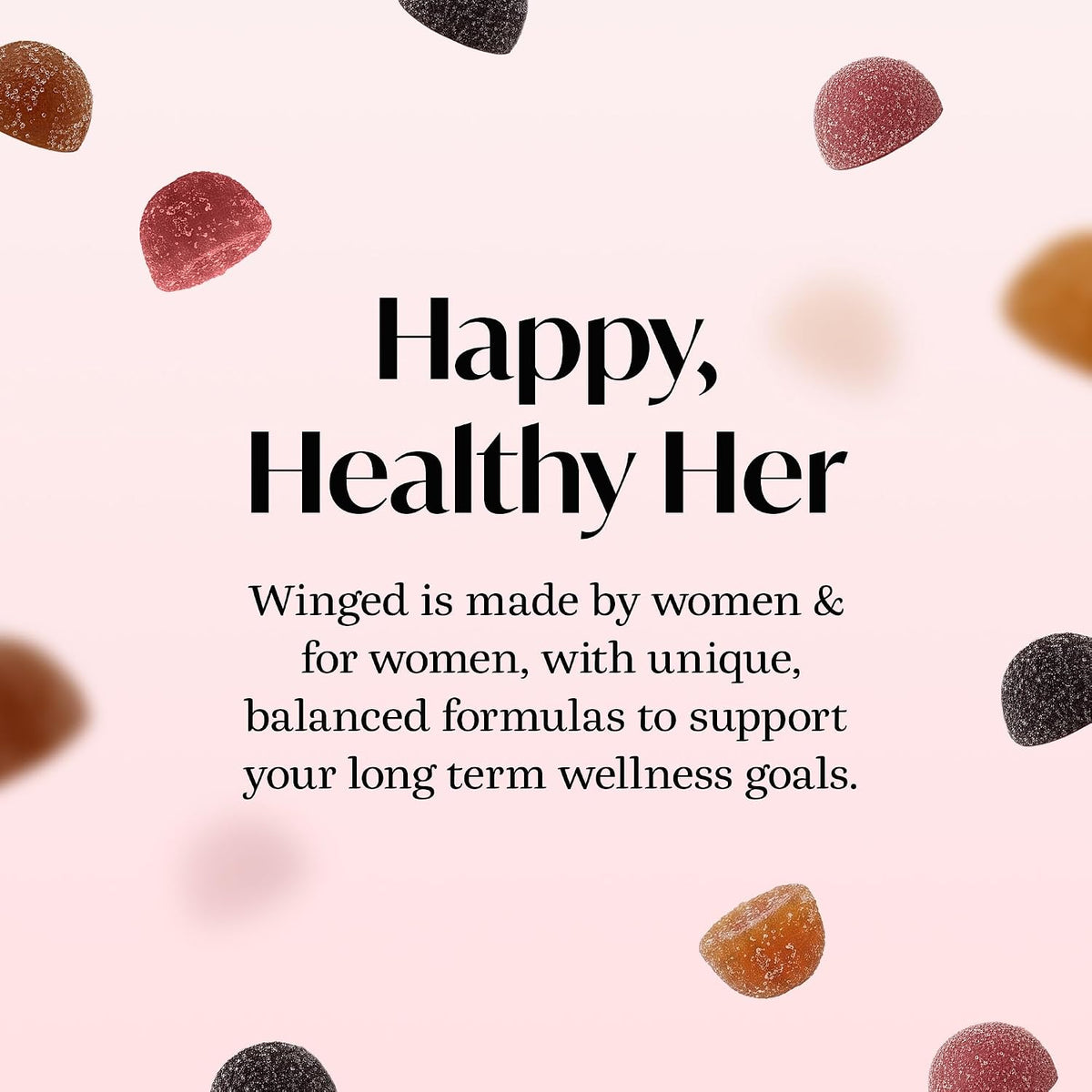 Winged Wellness Happy Her Mood Gummies – Daily Mood Enhancer for Women with Saffron, L-Tyrosine, Lemon Balm, and Lion's Mane – 60 Vegan Gummies - görsel 8