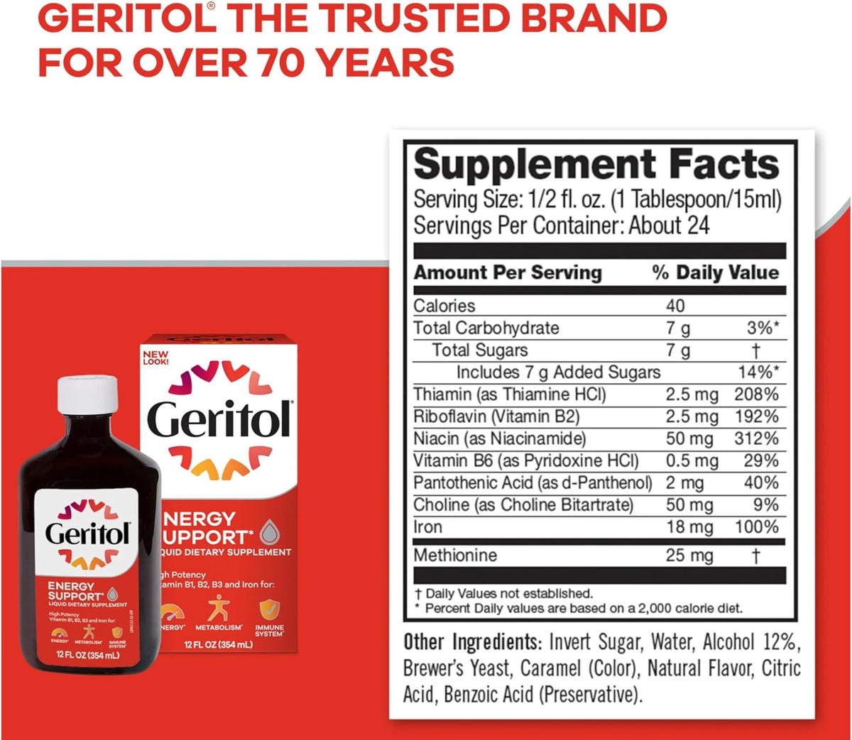Geritol Liquid Supplement, B-Vitamins & Iron, 355 ml - görsel 7