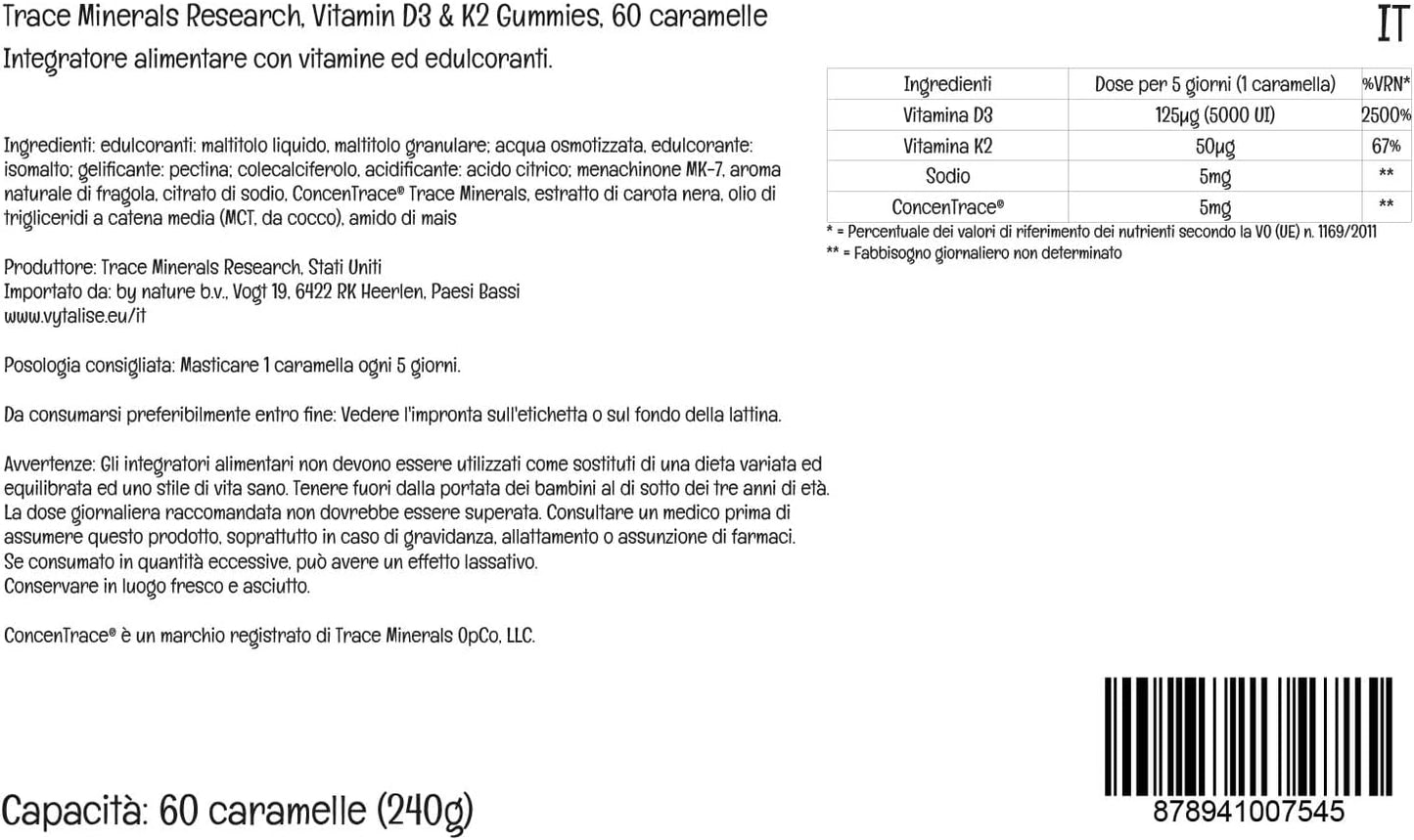 Vitamin D3 + K2 Gummies - Bio-available Vitamin Blend for Bone, Heart & Immune System Support - High-Potency - Plant-Based - Gluten-Free & Vegan - Strawberry - 60 Servings - görsel 7