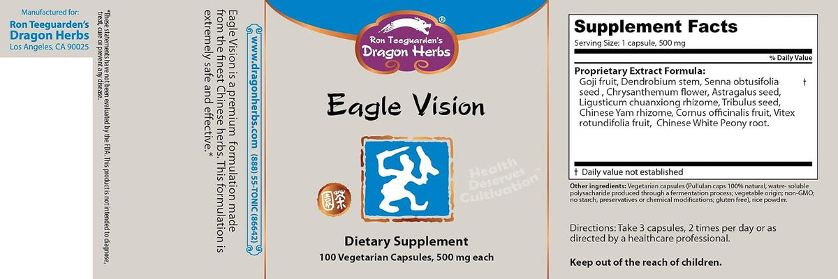 Dragon Herbs Eagle Vision Capsules - Traditional Herbal Eye Tonic, 100 Capsules - görsel 2