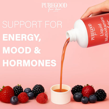 PureGood Liquid Multivitamin for Women - 70+ Nutrients, Mixed Berry, 2x900 ml