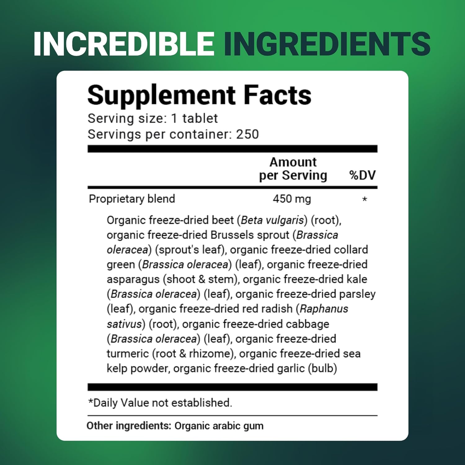 Dr. Berg's Greens Superfood Cruciferous Vegetable Tablets, 250 Tablets - görsel 7