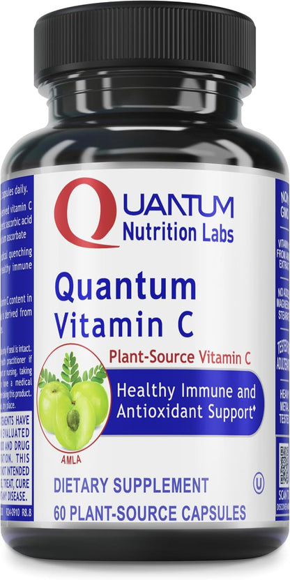 Quantum Nutrition Labs Quantum Vitamin C – Organic Whole Food Supplement with Bioflavonoids and Amla, for Immune Support, 60 Vegan Capsules