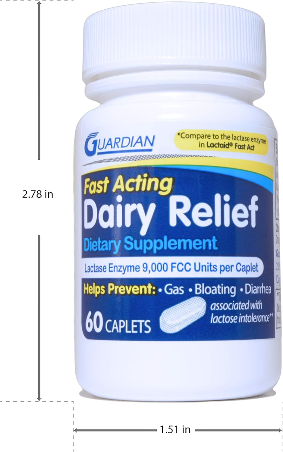 guardian Dairy Relief Fast Acting Caplets, 9000 FCC Lactase Enzyme – 360 Count (6 Pack) - görsel 3