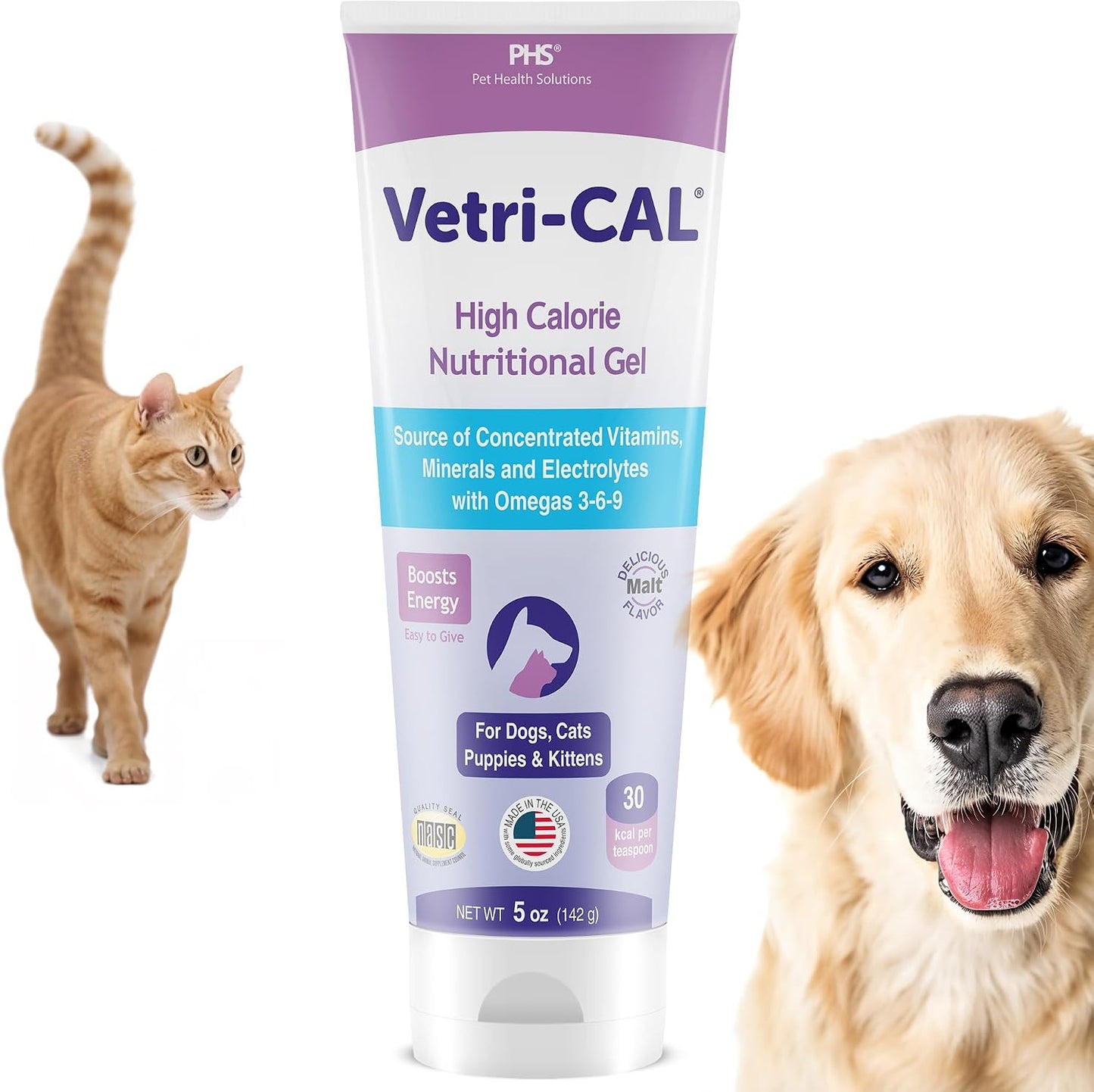 High Calorie Nutritional Gel for Dogs, Cats, Puppies & Kittens – Appetite Booster with Omega-3-6-9, Vitamins A-D-E-B – Recovery & Energy Support – Tasty Malt Flavour – 5 oz Tube - görsel 1