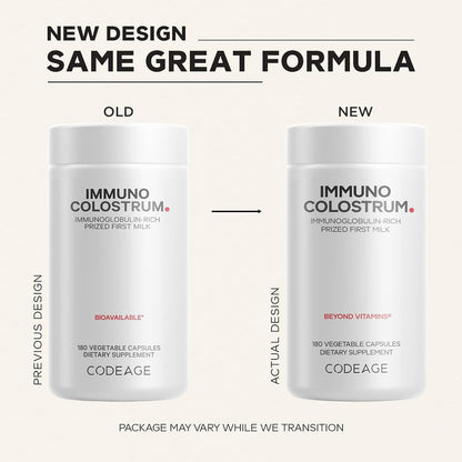 Codeage Colostrum Food Supplement, Grass-Fed Colostrum - Prized First Milk - Grass-Finished, Freeze-Dried - 180 Capsules