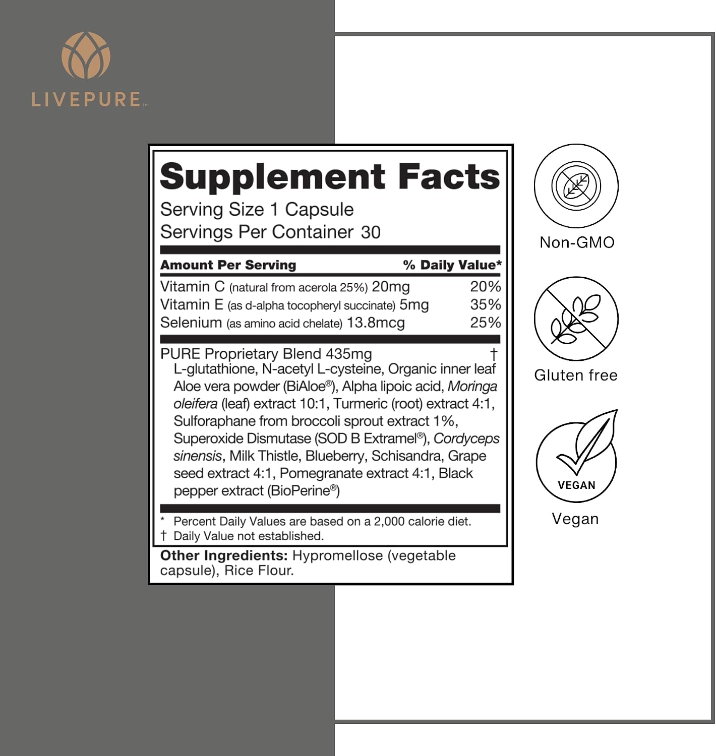 PURE PurXcel Antioxidant Supplement, 30 Capsules - görsel 6